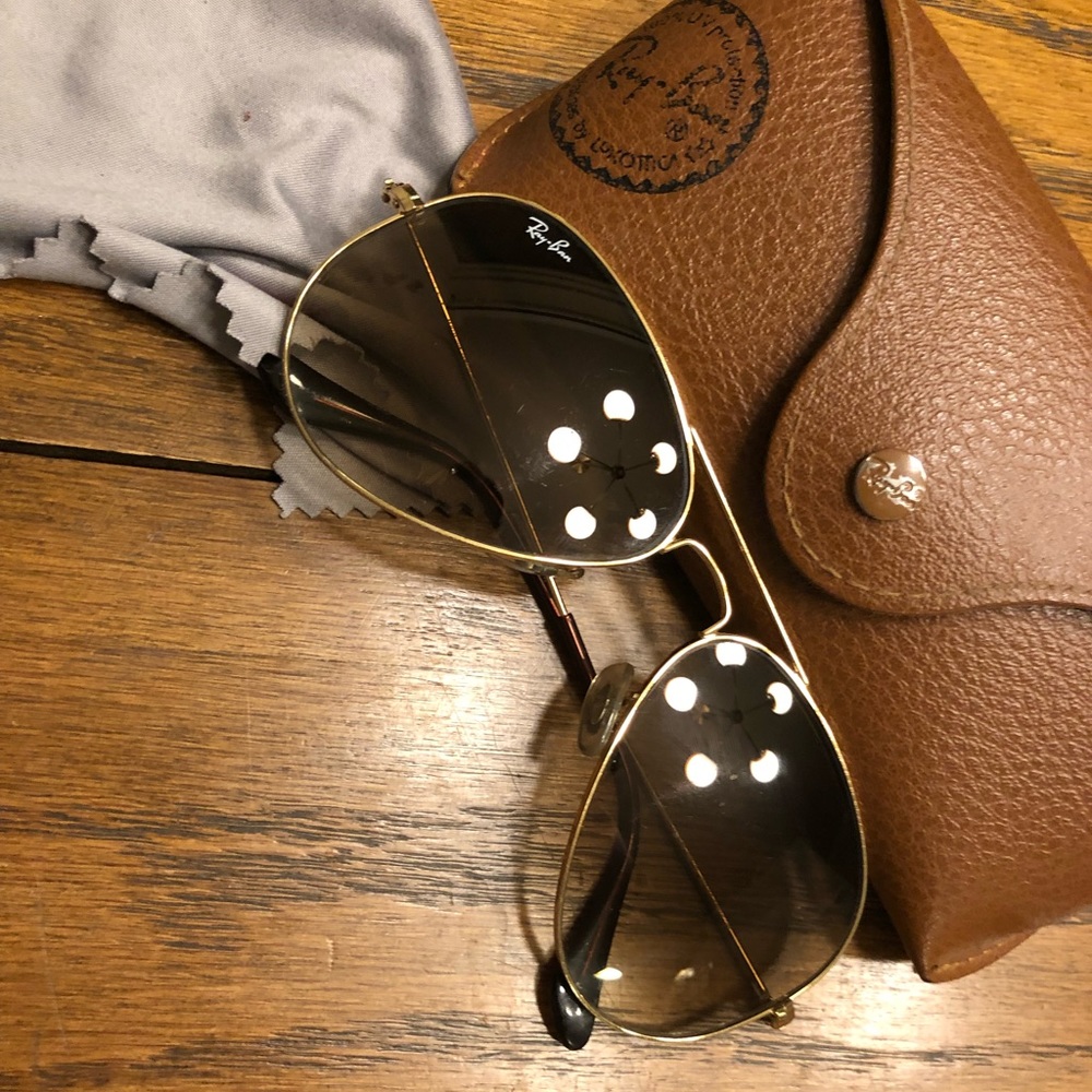 Gold Ray Ban aviators in GREAT condition!